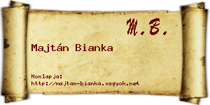 Majtán Bianka névjegykártya